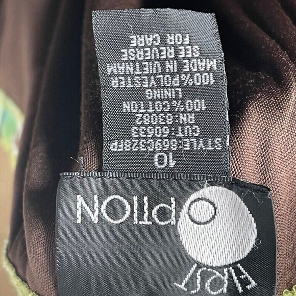 Vintage First Option Green Blue Floral Print Skirt Size 10 A-line - Picture 6 of 6